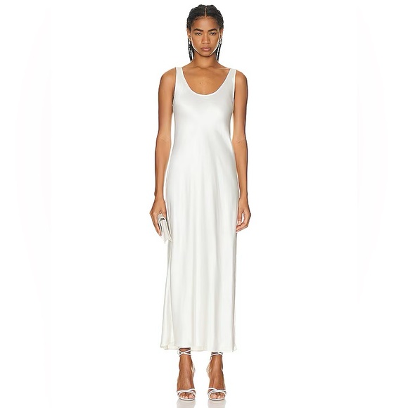 Enza Costa satin tank dress in cloud - Picture 2 of 9